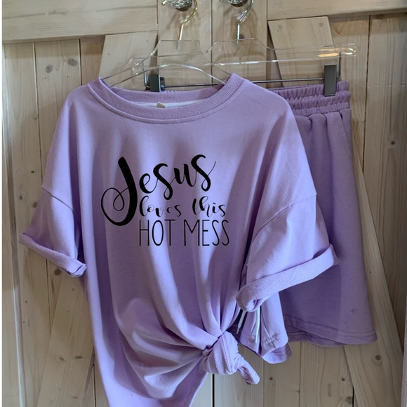 2-in-1 Wisteria ss Sweatshirt + Short (custom) SET - Picture 7 of 16